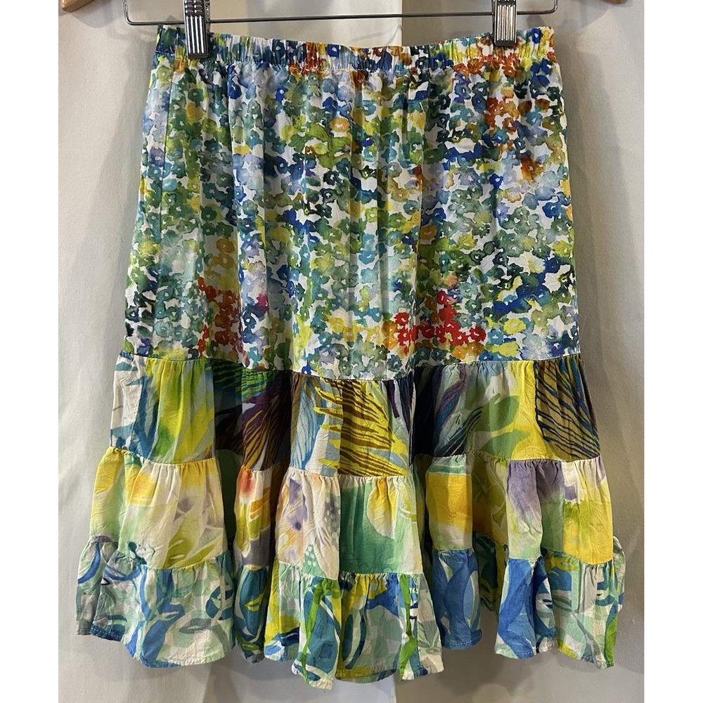 Jam's World‎ Ruffle Tiered Skirt Women's Small Pull On Hawaiian Tropical
